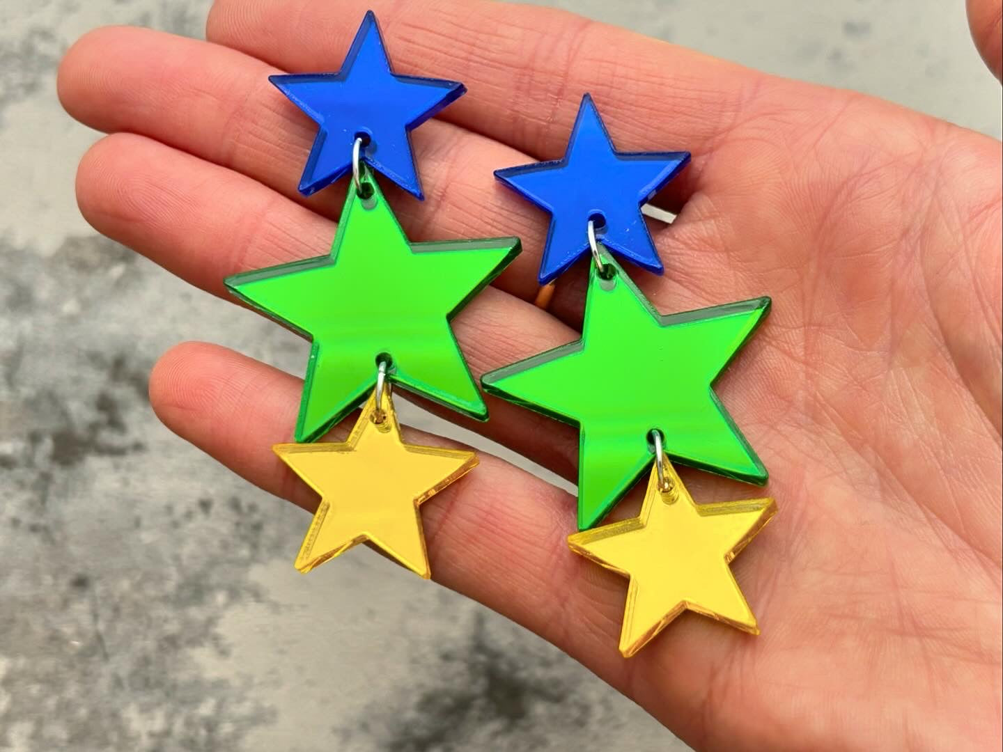 Mirror star Dangle Earrings