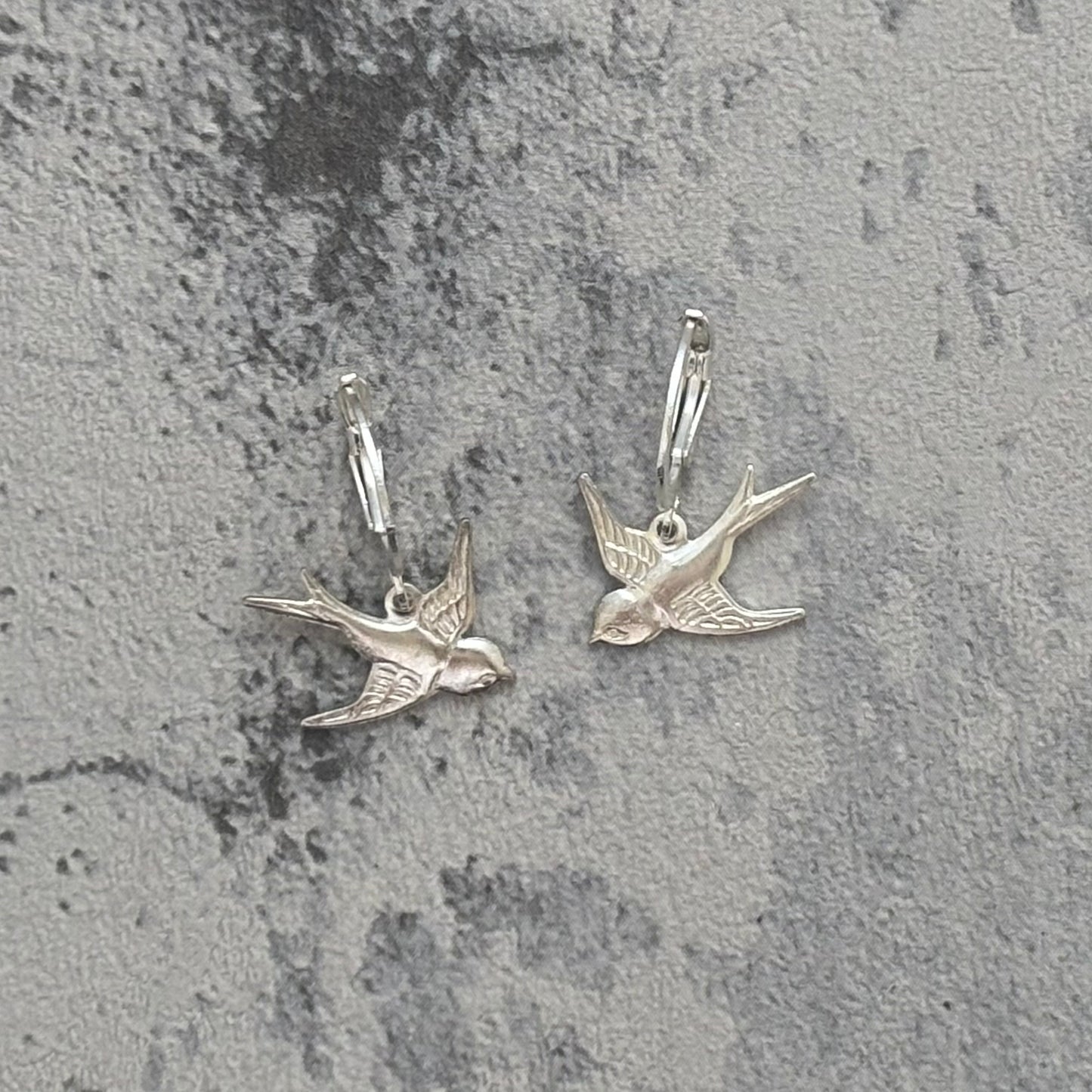 Swallow tattoo style earrings