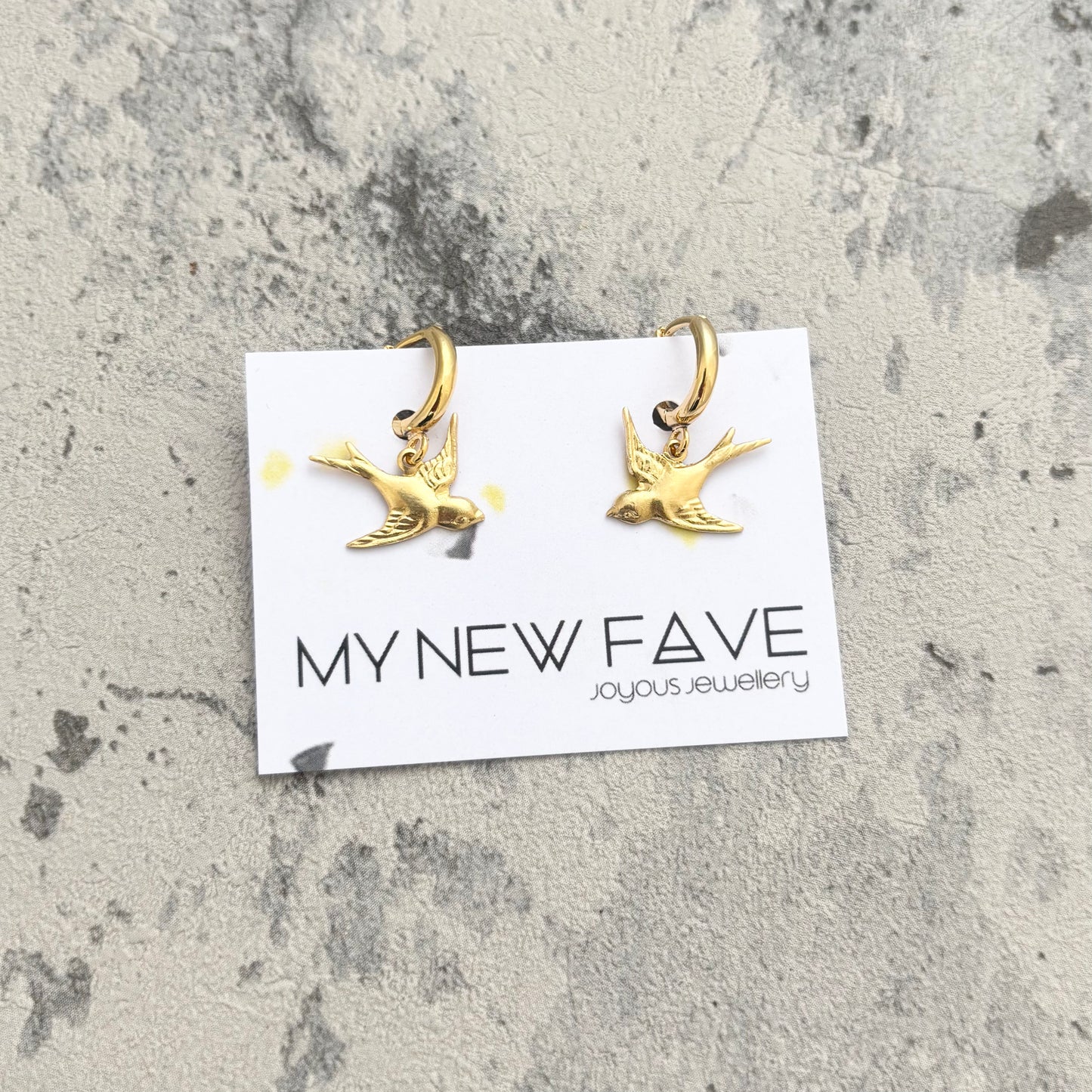 Swallow tattoo style earrings