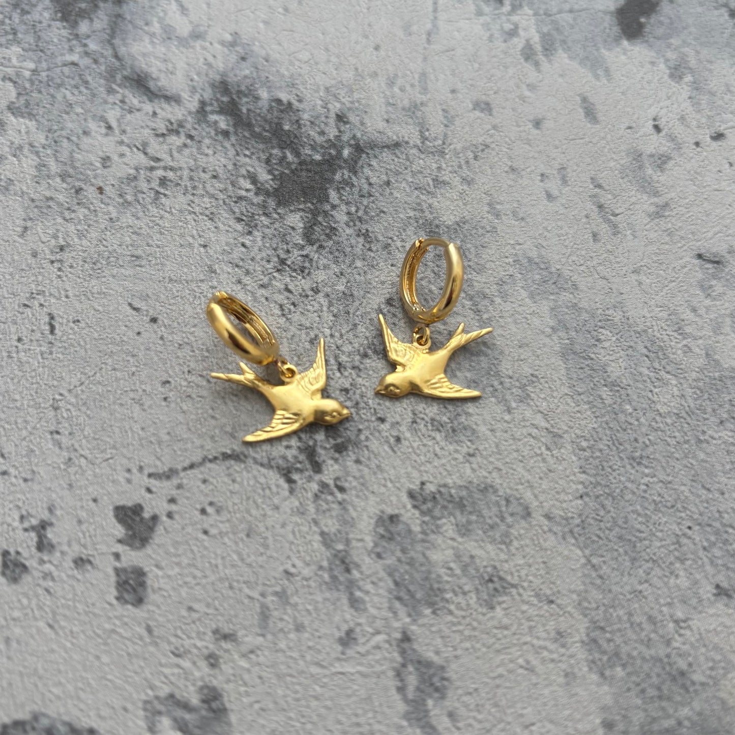 Swallow tattoo style earrings
