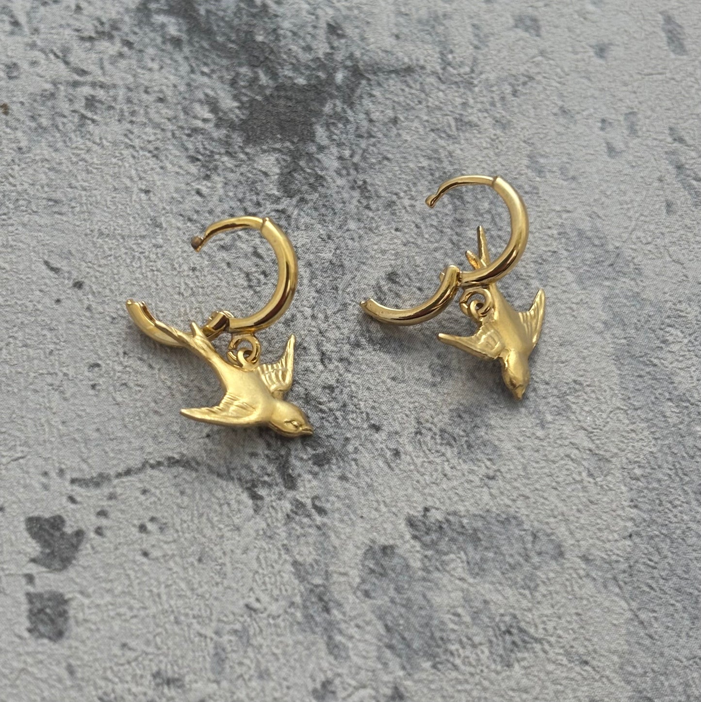 Swallow tattoo style earrings