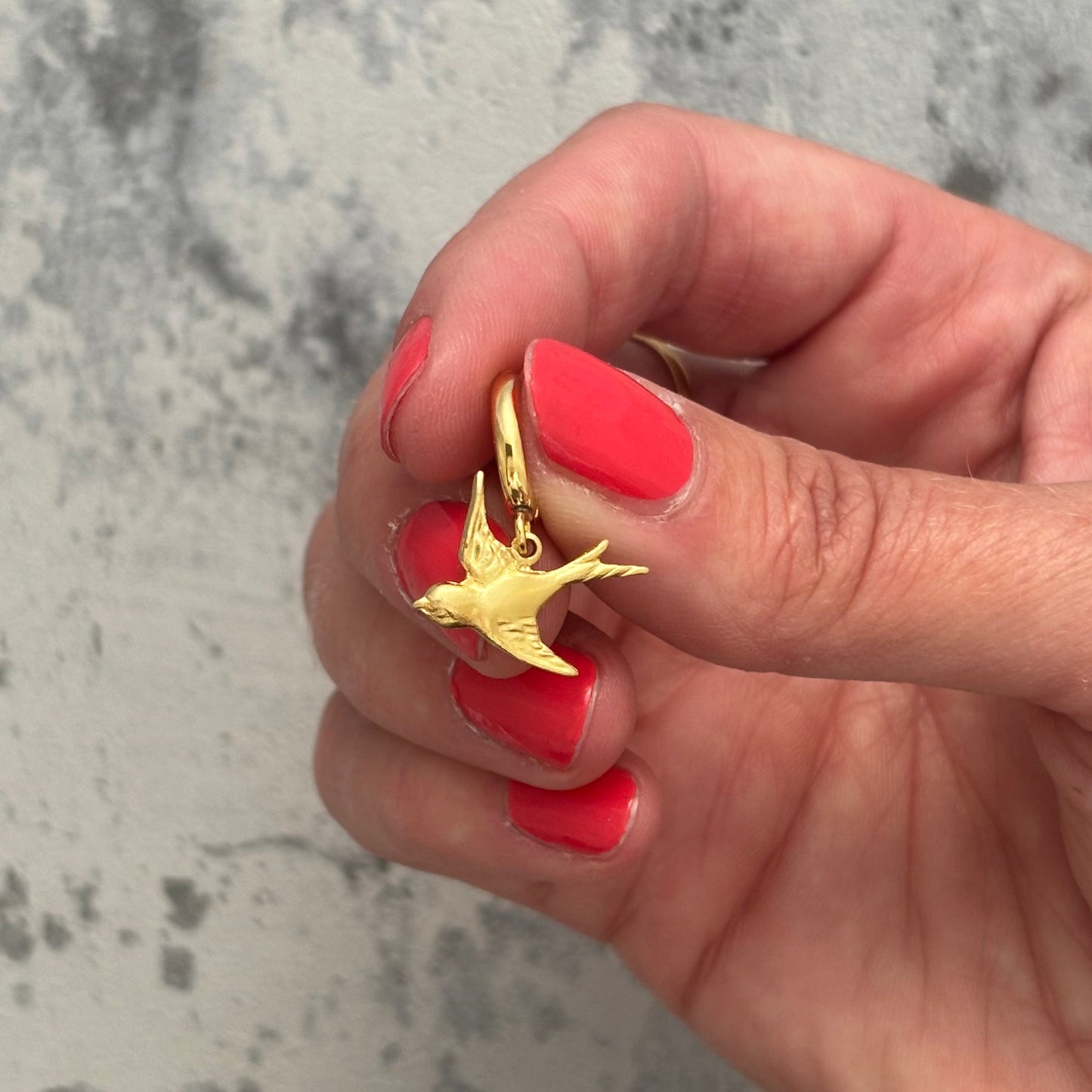 Swallow tattoo style earrings