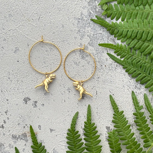 Dinosaur hoop earrings