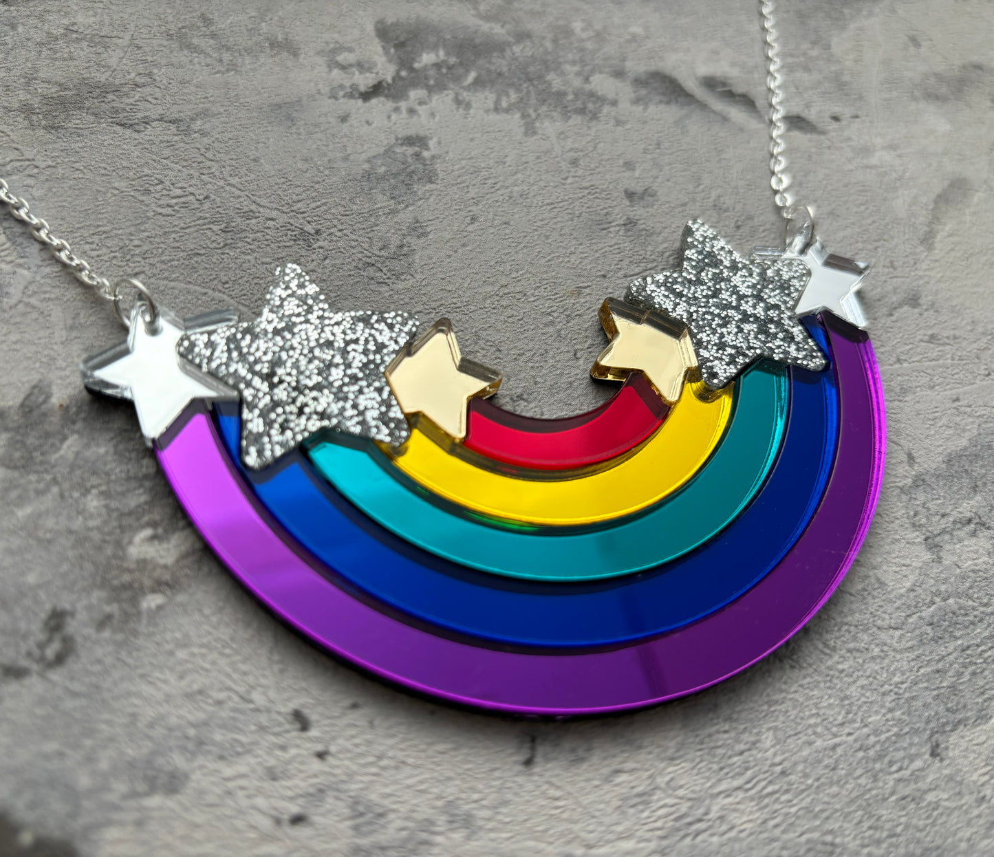 Rainbow Acrylic Necklace