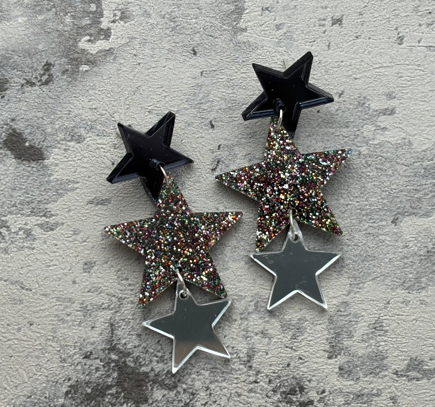 Glitter star Dangle Earrings