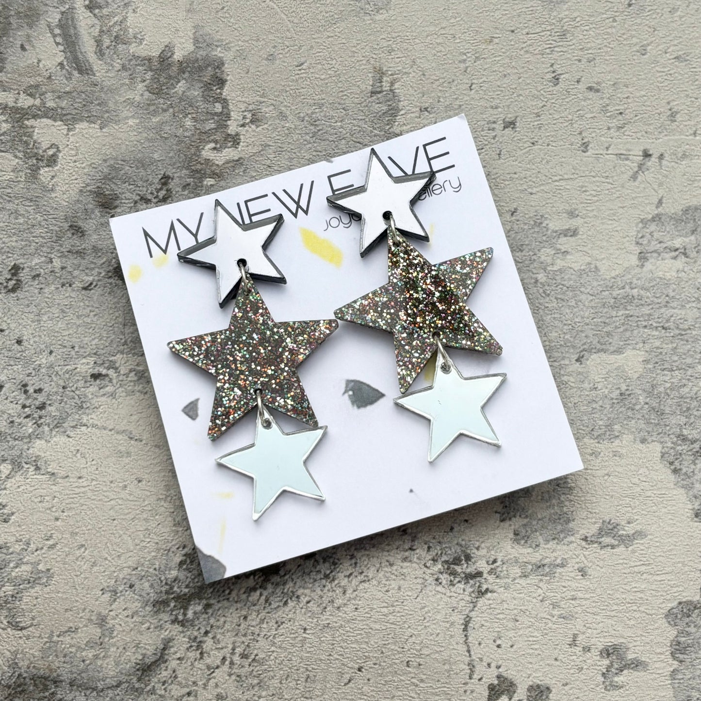 Glitter star Dangle Earrings