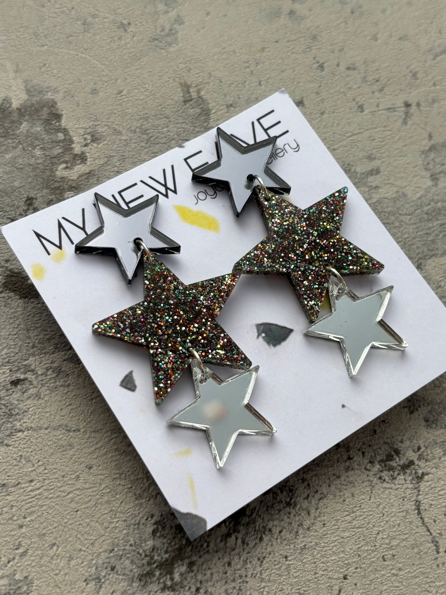 Glitter star Dangle Earrings