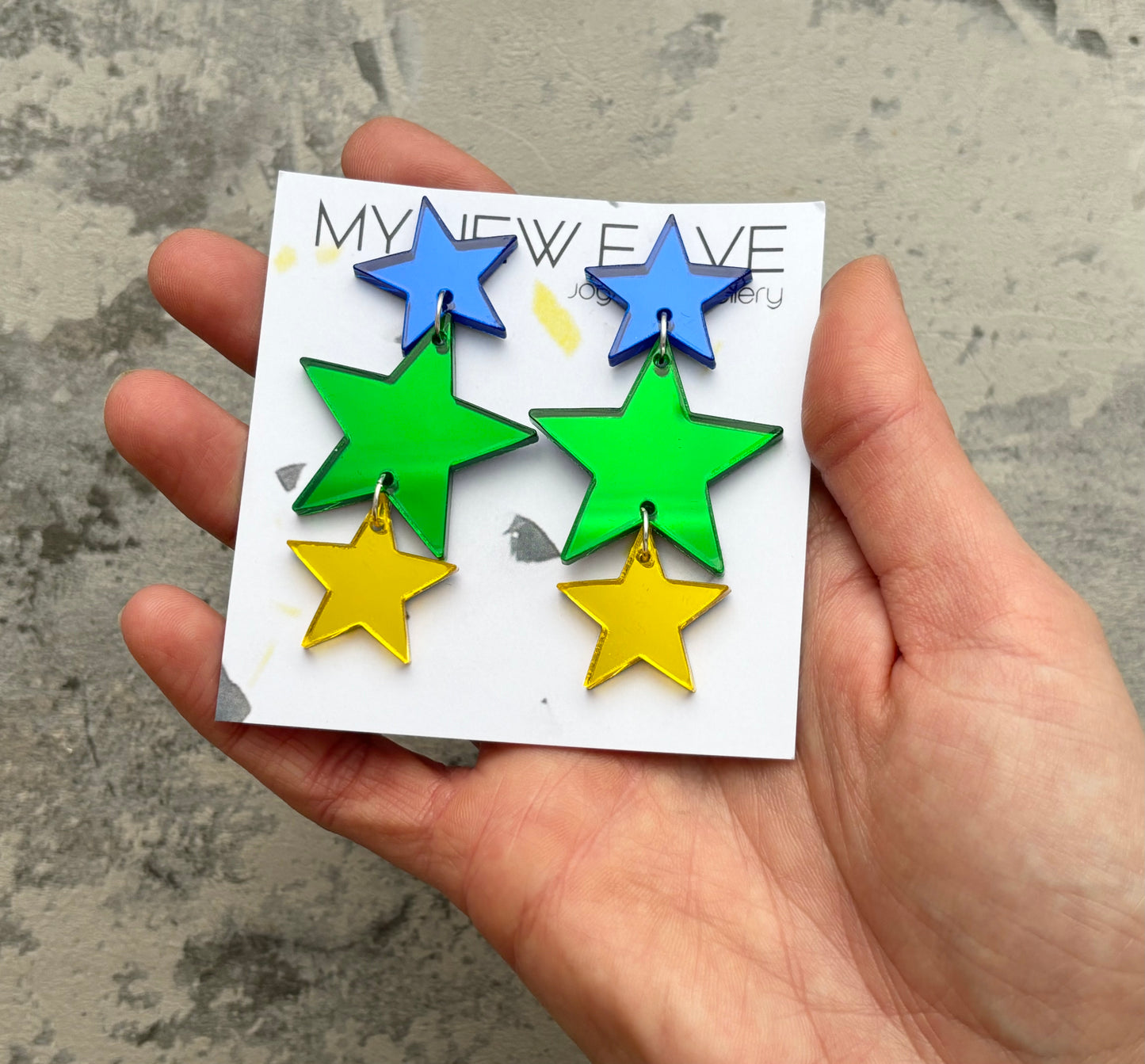 Mirror star Dangle Earrings