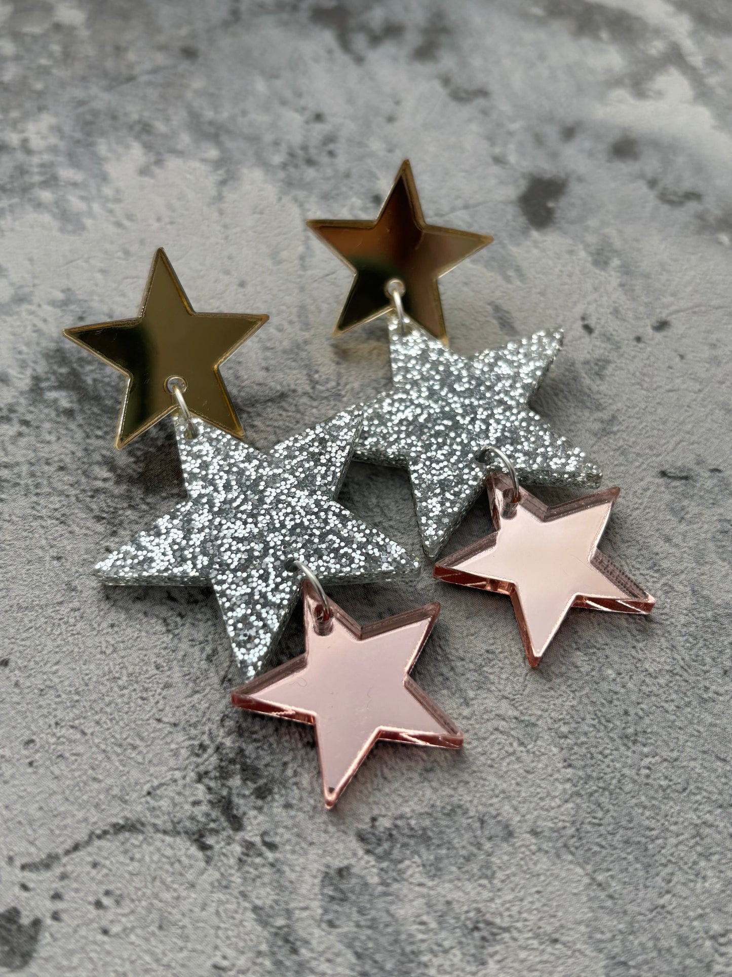 Glitter star Dangle Earrings