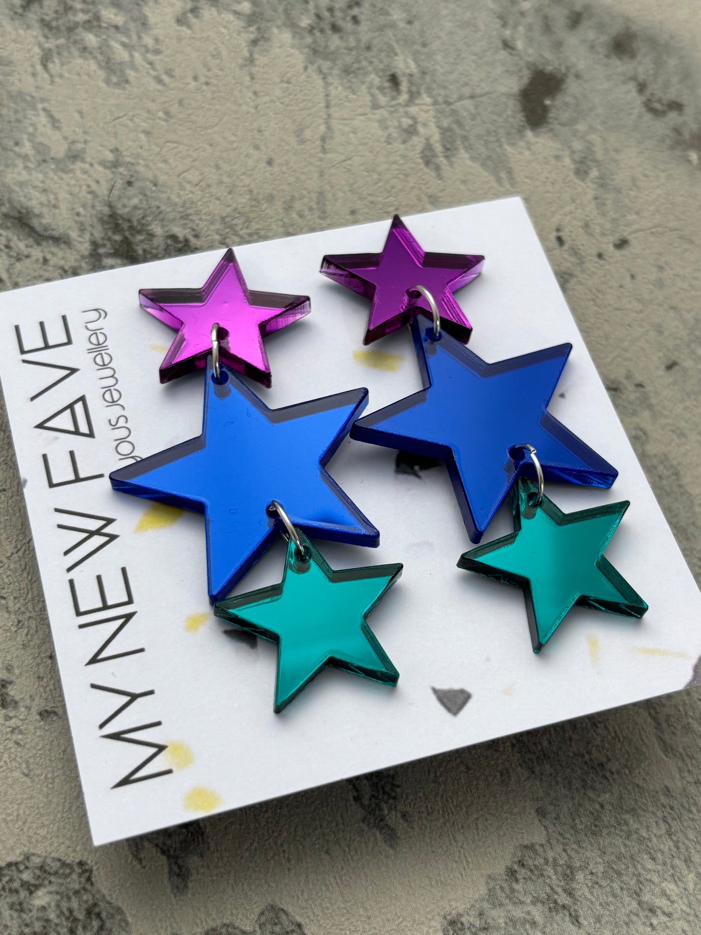 Mirror star Dangle Earrings
