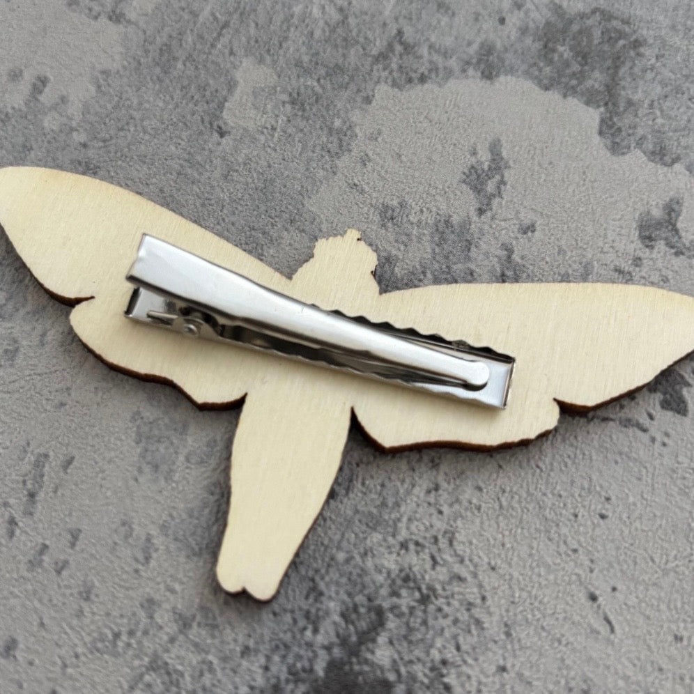 Death Head Moth wooden Hair clip