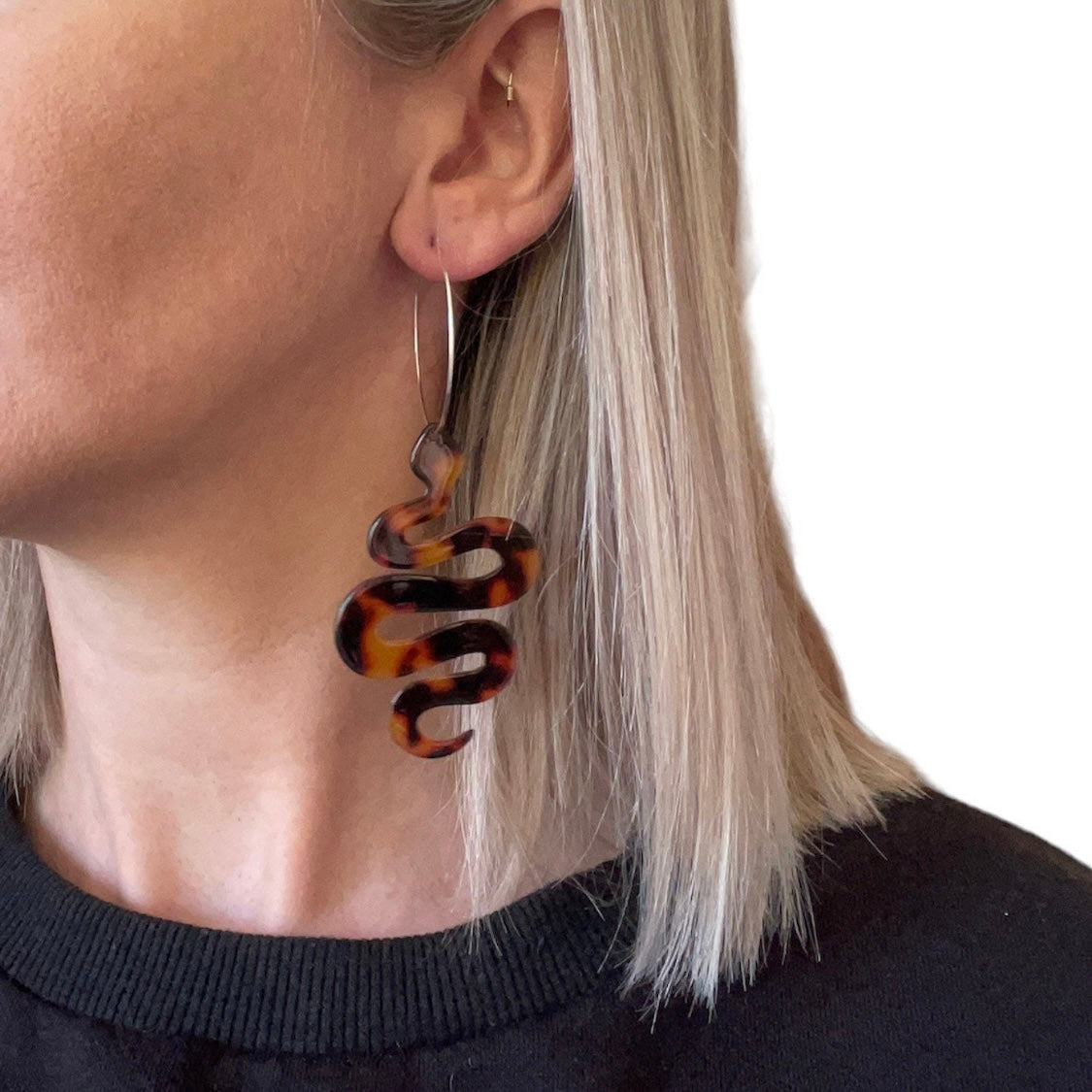 Snake hoop earrings