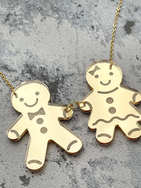 Gingerbread people Acrylic Necklace