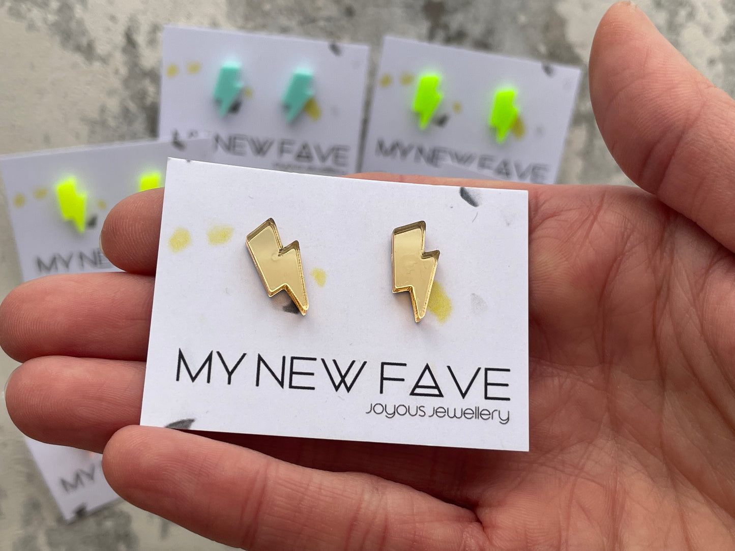 Lightning bolt stud earrings