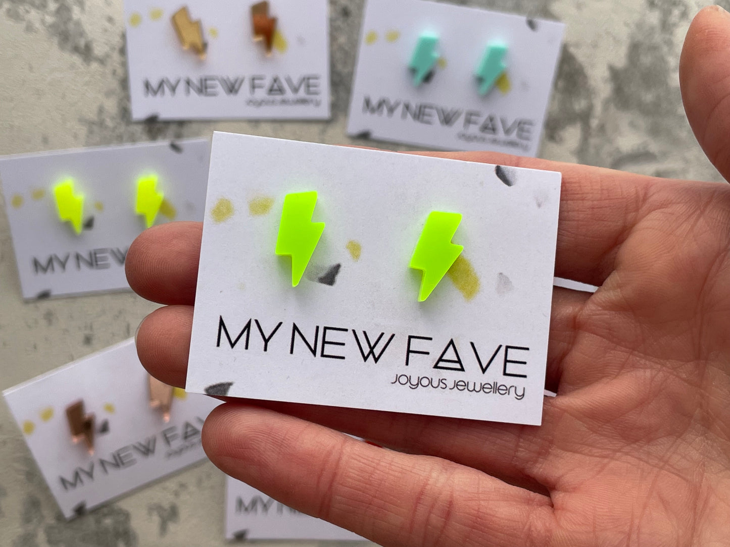 Lightning bolt stud earrings