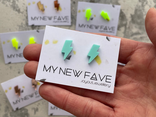 Lightning bolt stud earrings