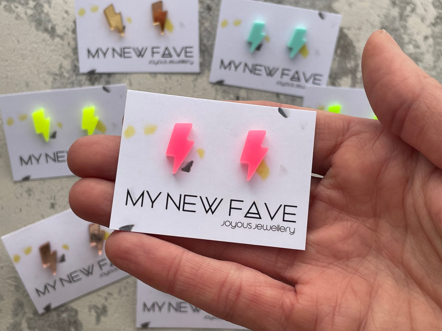 Lightning bolt stud earrings