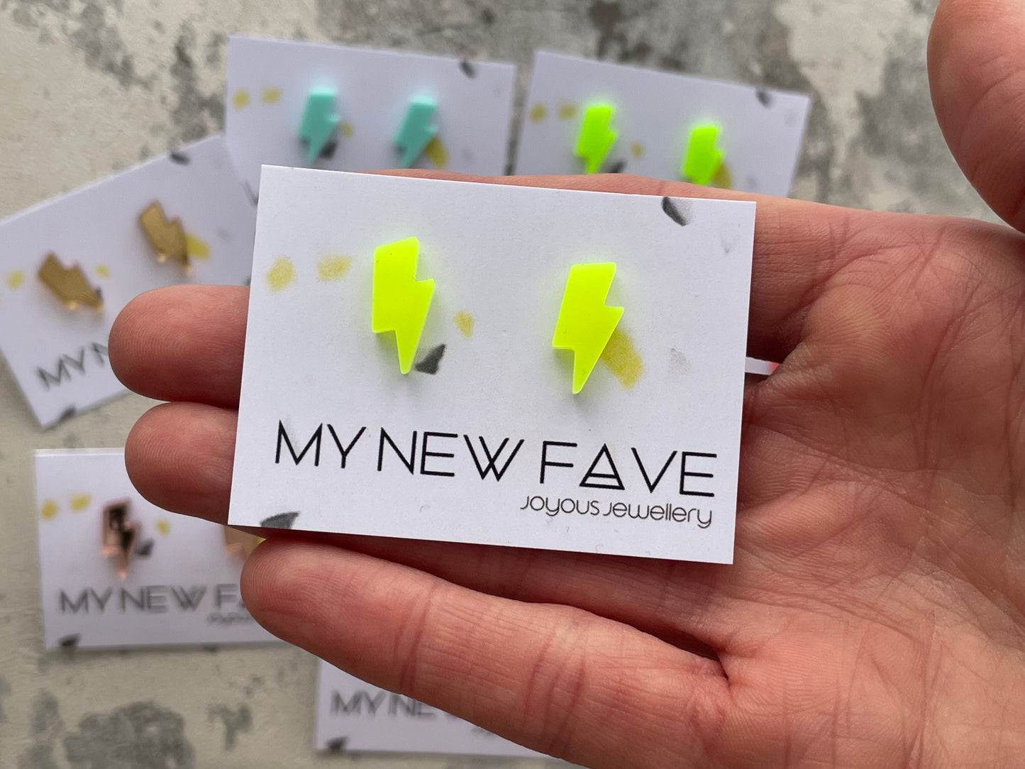 Lightning bolt stud earrings