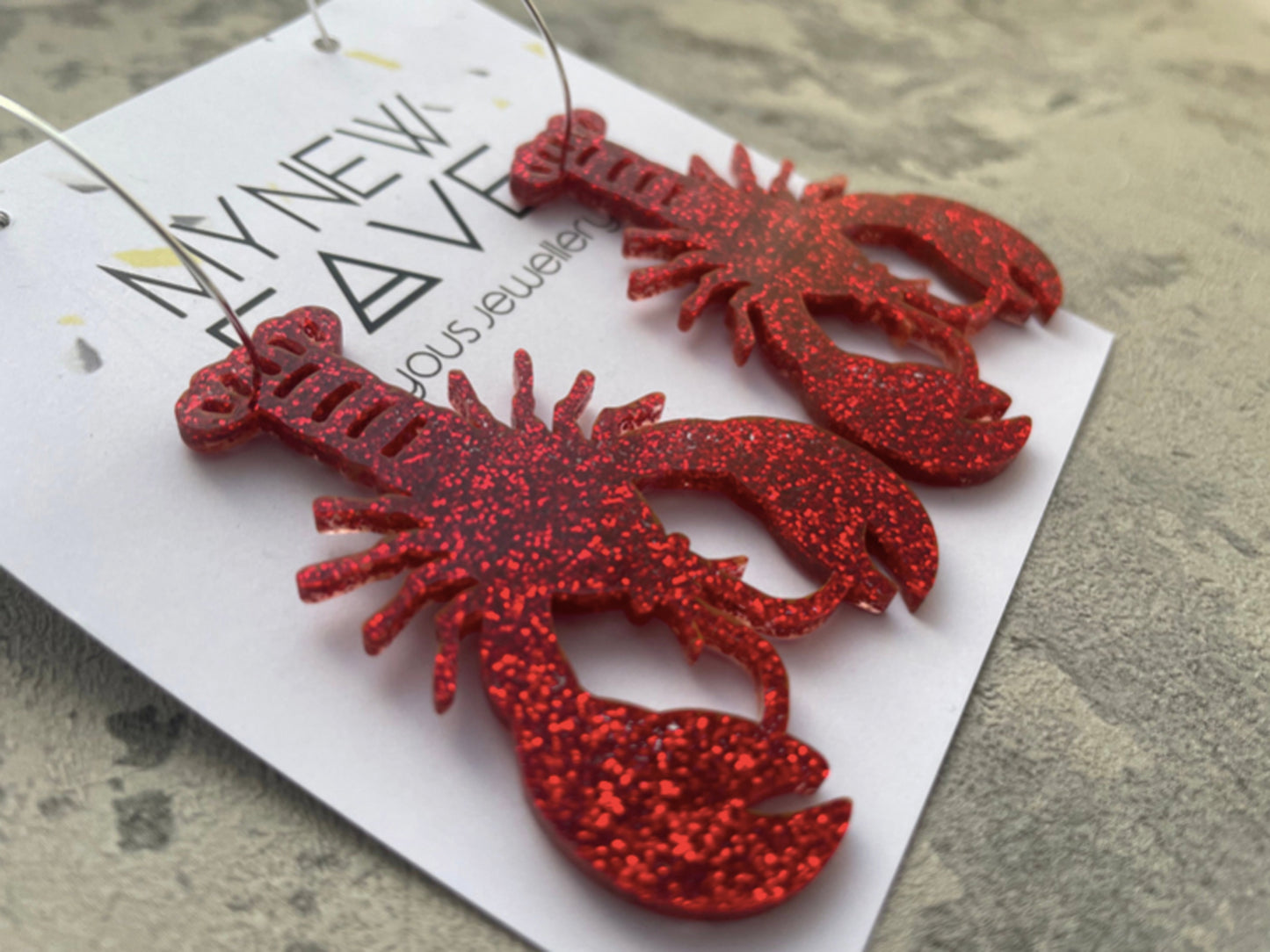 Acrylic glitter Lobster earrings