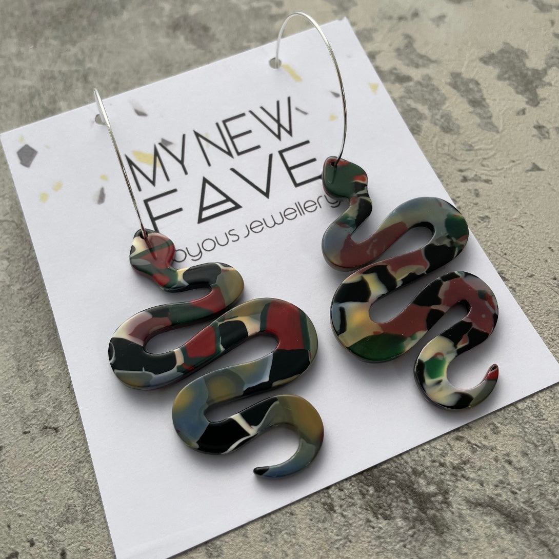 Snake hoop earrings