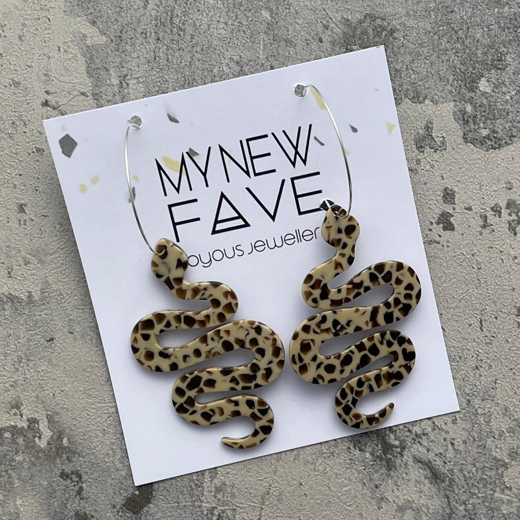 Snake hoop earrings