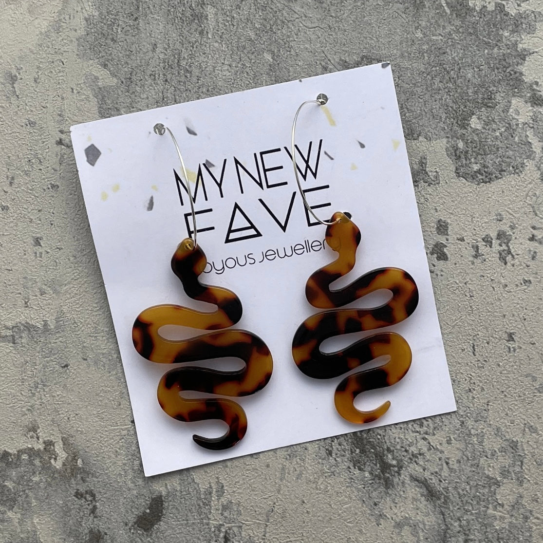 Snake hoop earrings