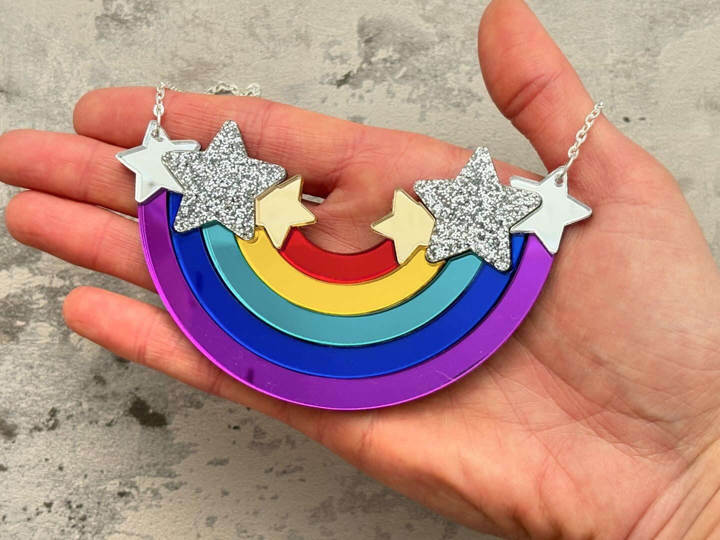 Rainbow Acrylic Necklace