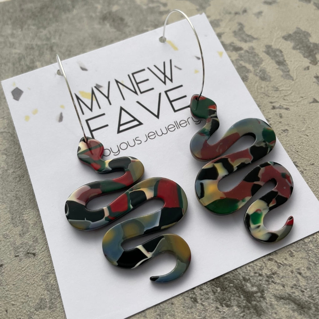 Resin Snake Earrings