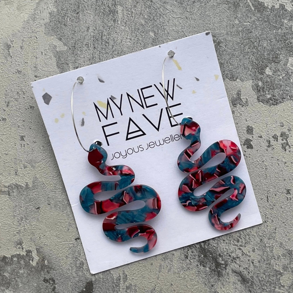 Resin Snake Earrings