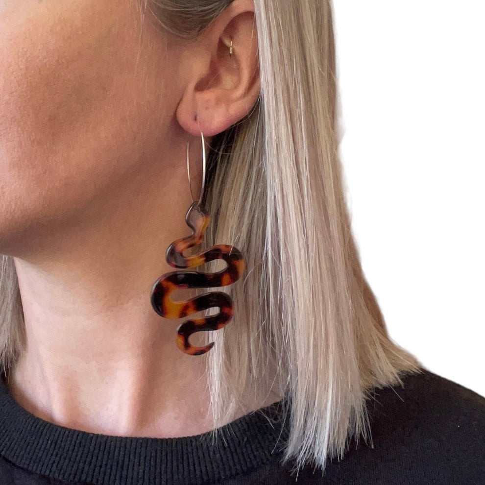 Resin Snake Earrings