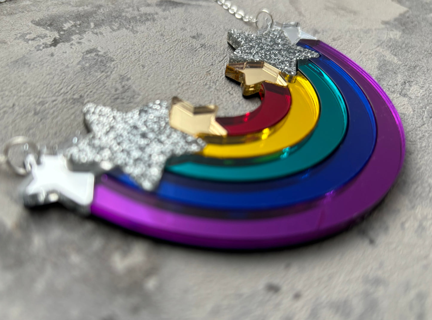 Rainbow Acrylic Necklace