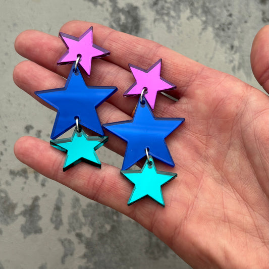 Mirror star Dangle Earrings