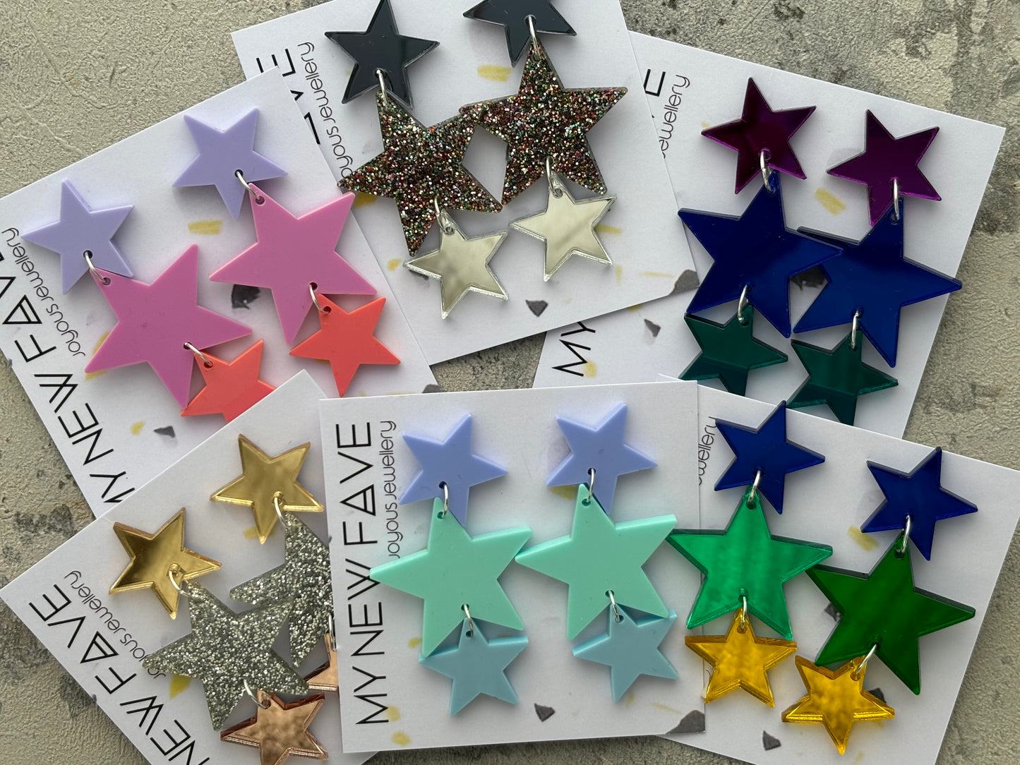 Pastel star Dangle Earrings
