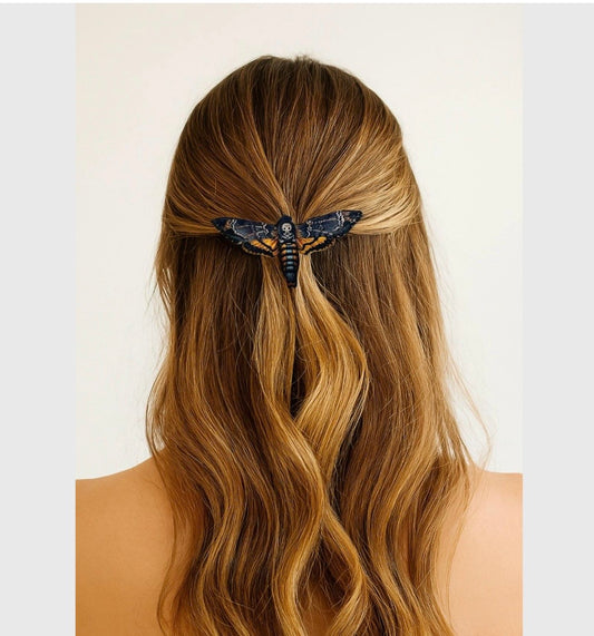 Death Head Moth wooden Hair clip