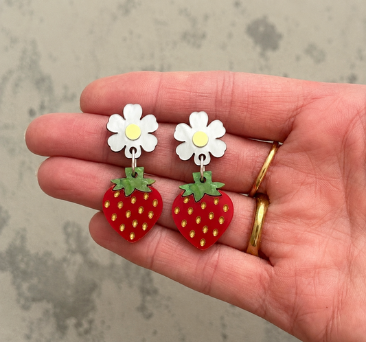 Strawberry blossom earrings