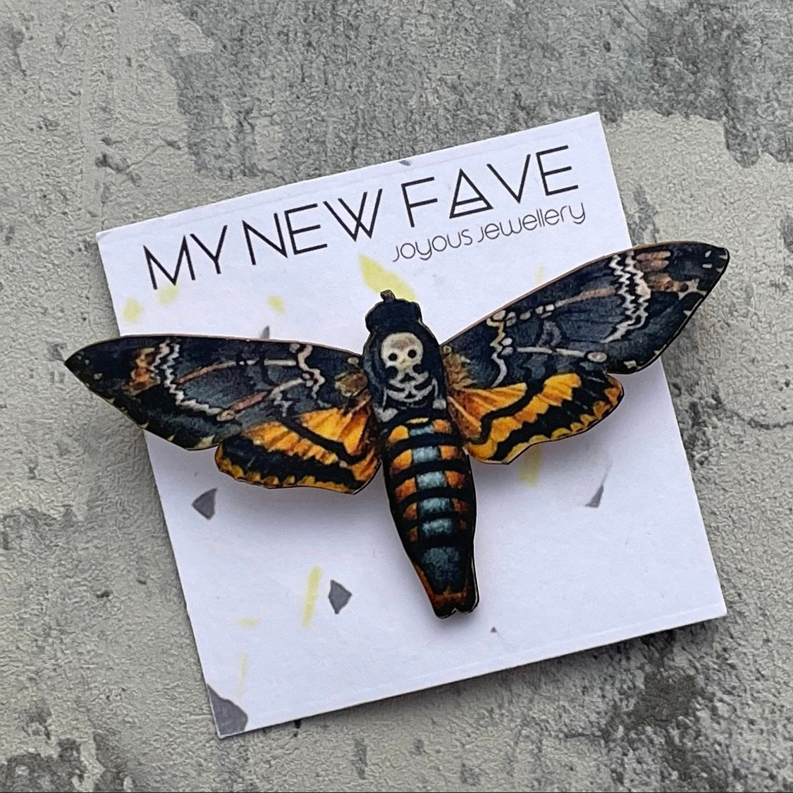 Deathhead moth Brooch
