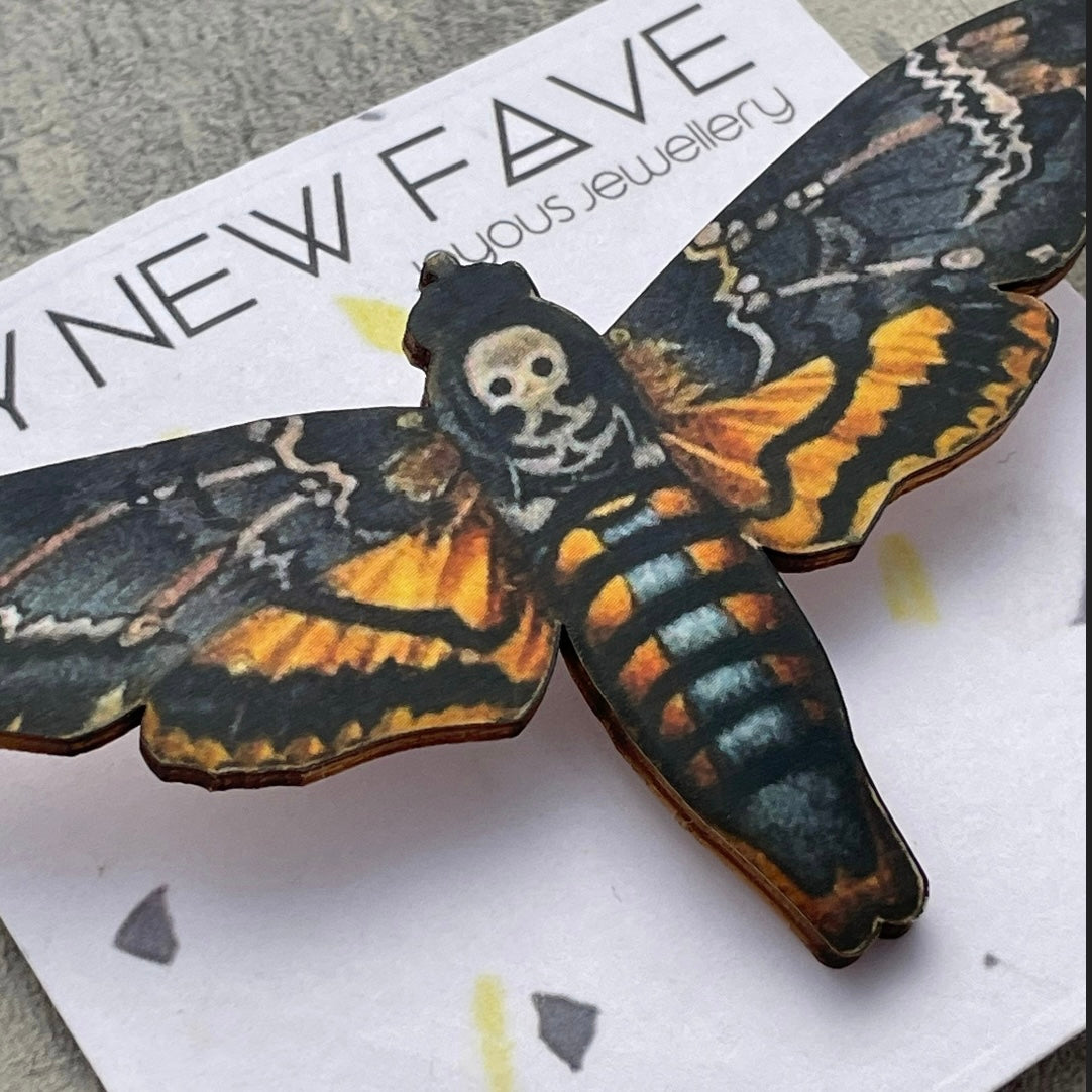 Deathhead moth Brooch