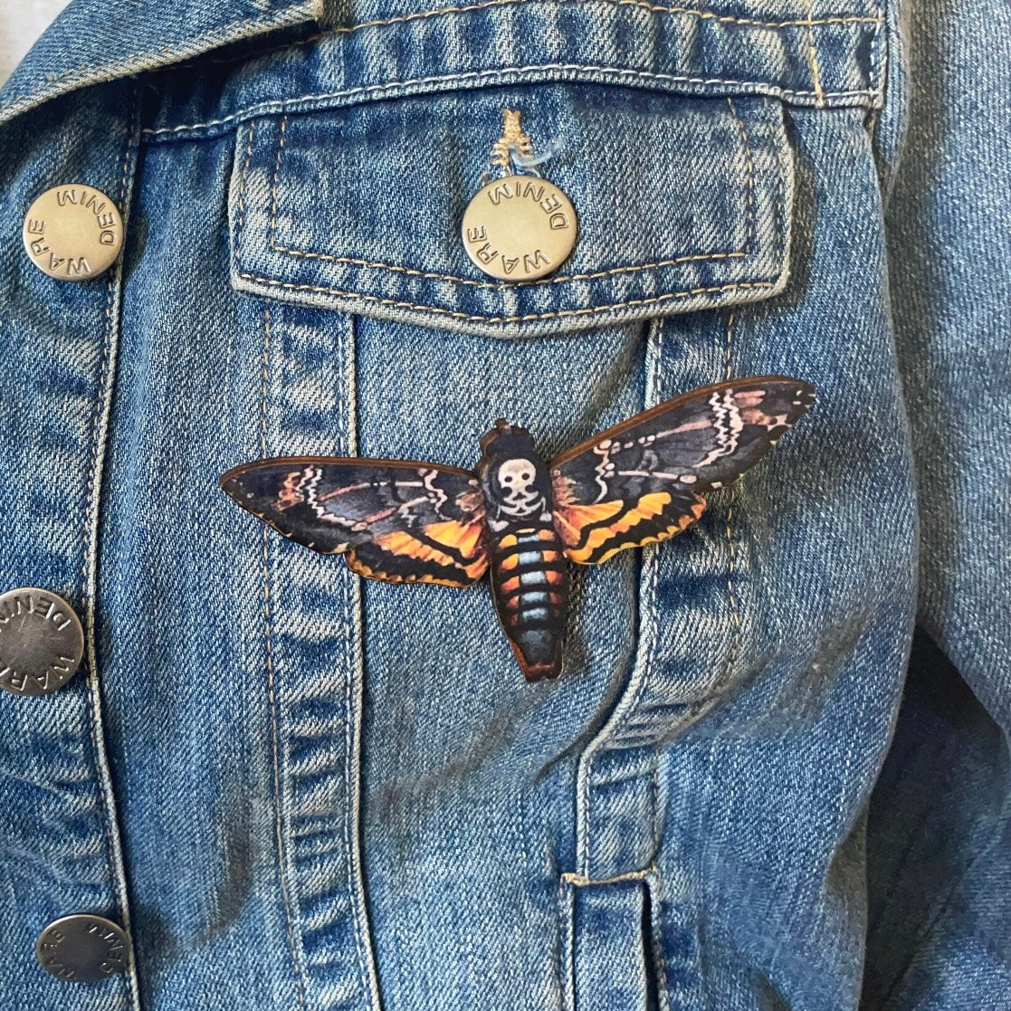 Deathhead moth Brooch