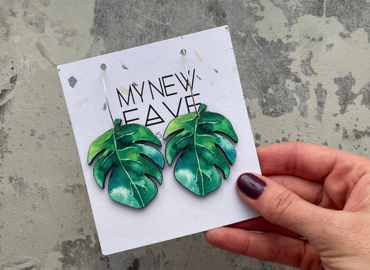 Monstera leaf Hoops