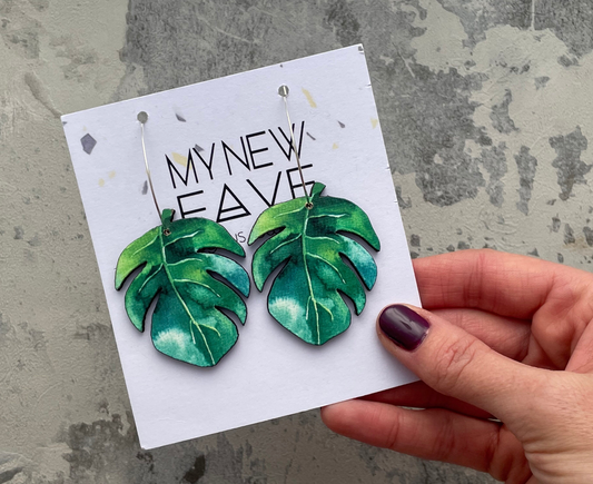 Monstera Leaf Earrings