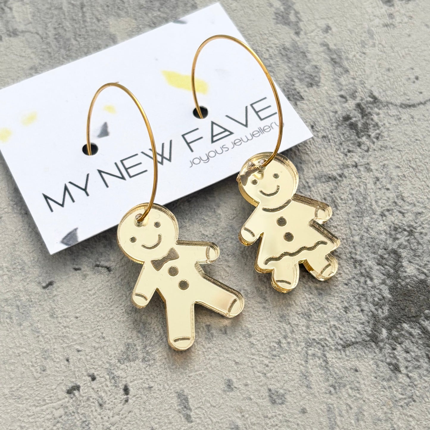 Small gingerbread men earrings