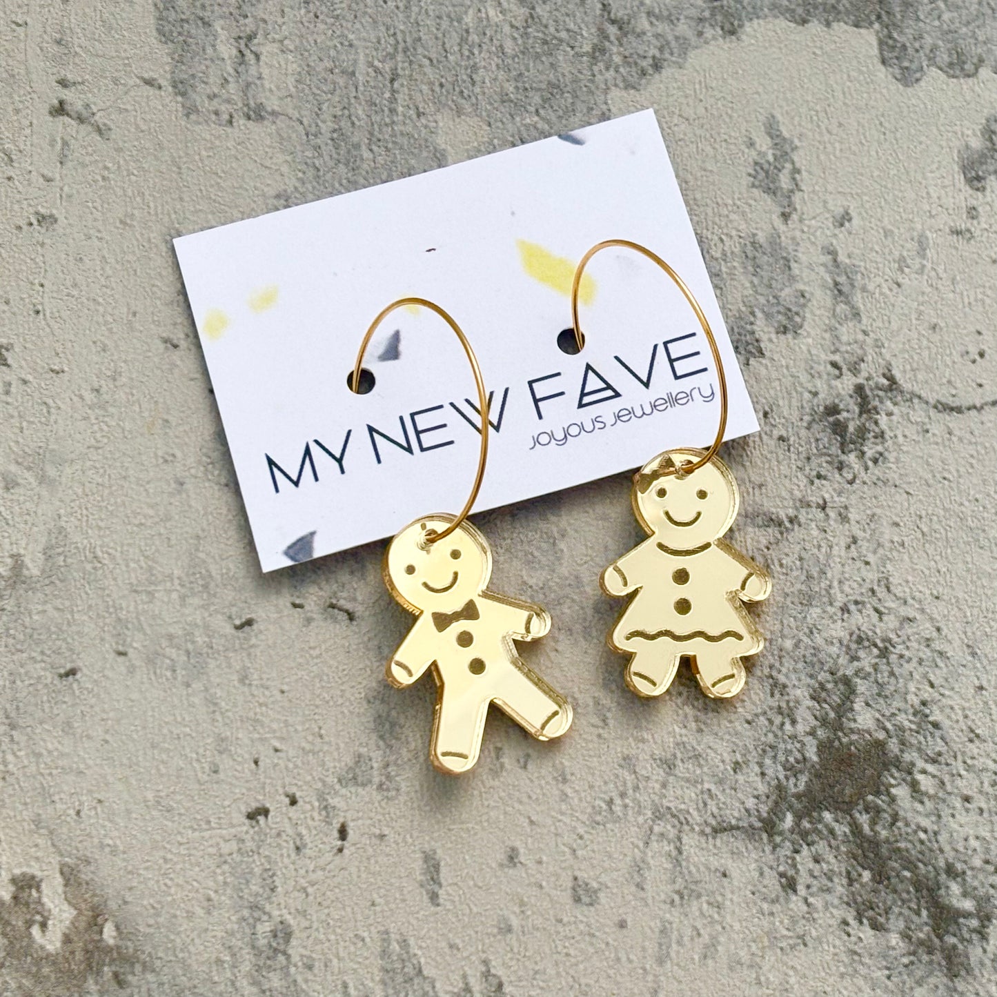 Small gingerbread men earrings