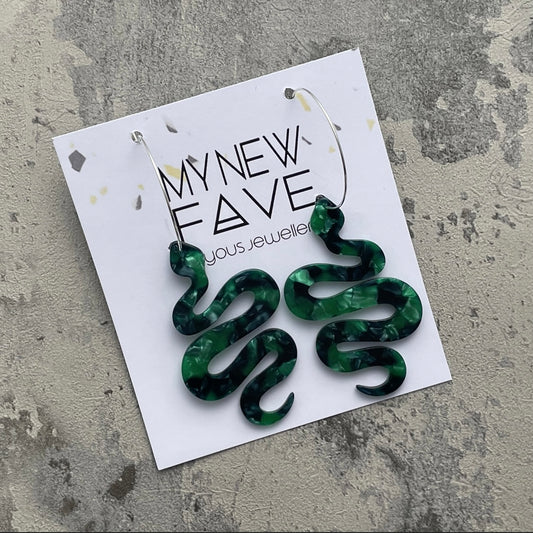 Snake hoop earrings